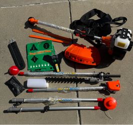 52cc 2 Stroke 5 in 1 Multi Functional Trimming Tools, Gas Hedge Trimmer, Weed Eater, Gas String Trimmer, Brush Cutter, Edger, Pole Saw Chainsaw Pruner