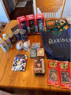 Vintage Seattle Mariners & Baseball Collectibles Lot – Cards, Tins, Promo Items + Mariners Jersey Tote
