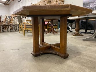 Hexagonal Wooden Game Table with Slate Top