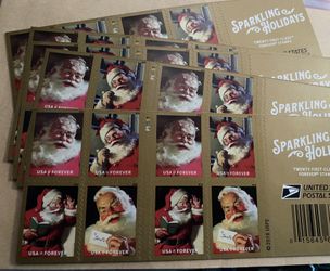 Santa christmas Cards Stamps Holiday Mail