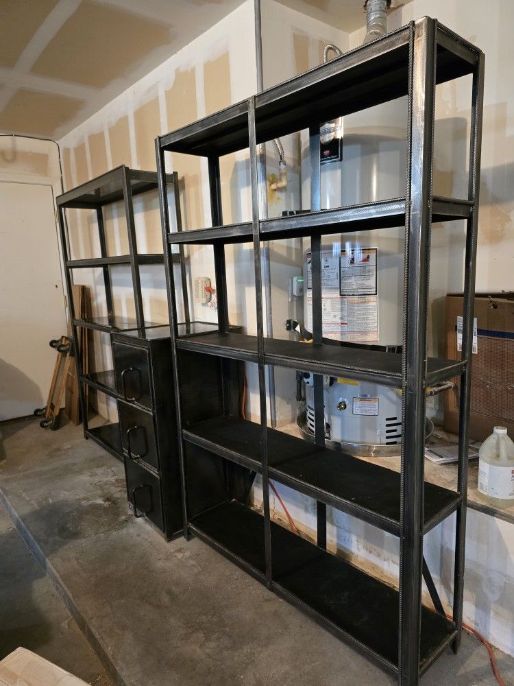 Heavy Duty Industrial Steel Parts Storage Rack Shelving & File Drawer