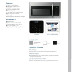 Samsung Above Range Microwave