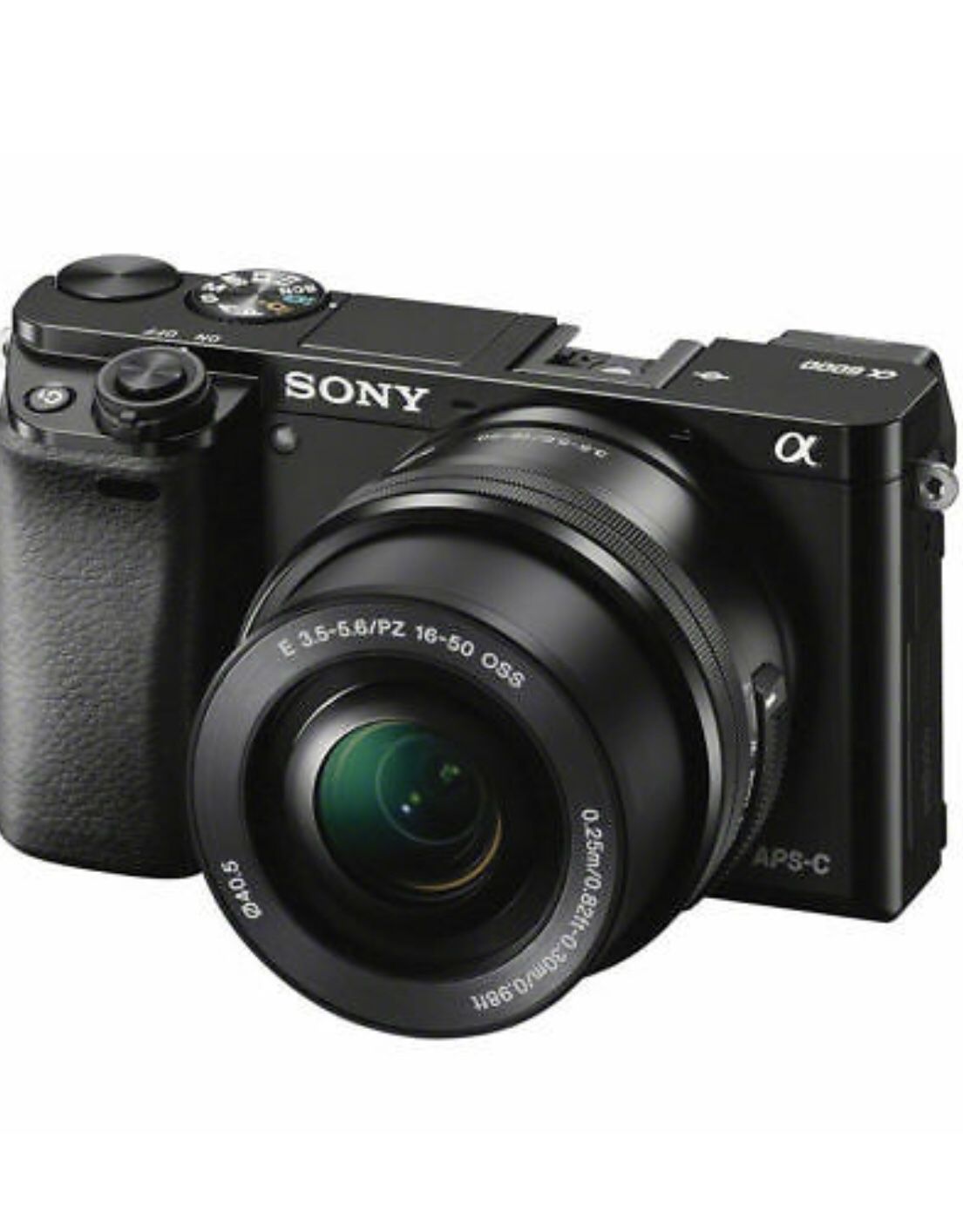 Sony Alpha α6000 24.3MP Digital SLR Camera - Black (Kit with E PZ 16-50mm)Wi-Fi connection)HDMI