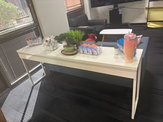 White Long side table