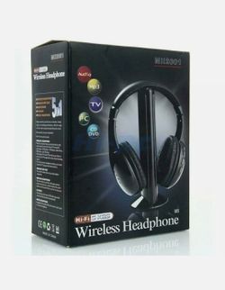 Wireless Headset Headphone Earphone for TV DVD MP3 PC Black