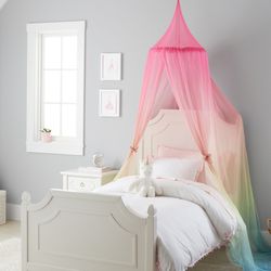 Pottery barn, ombre, rainbow bed canopy