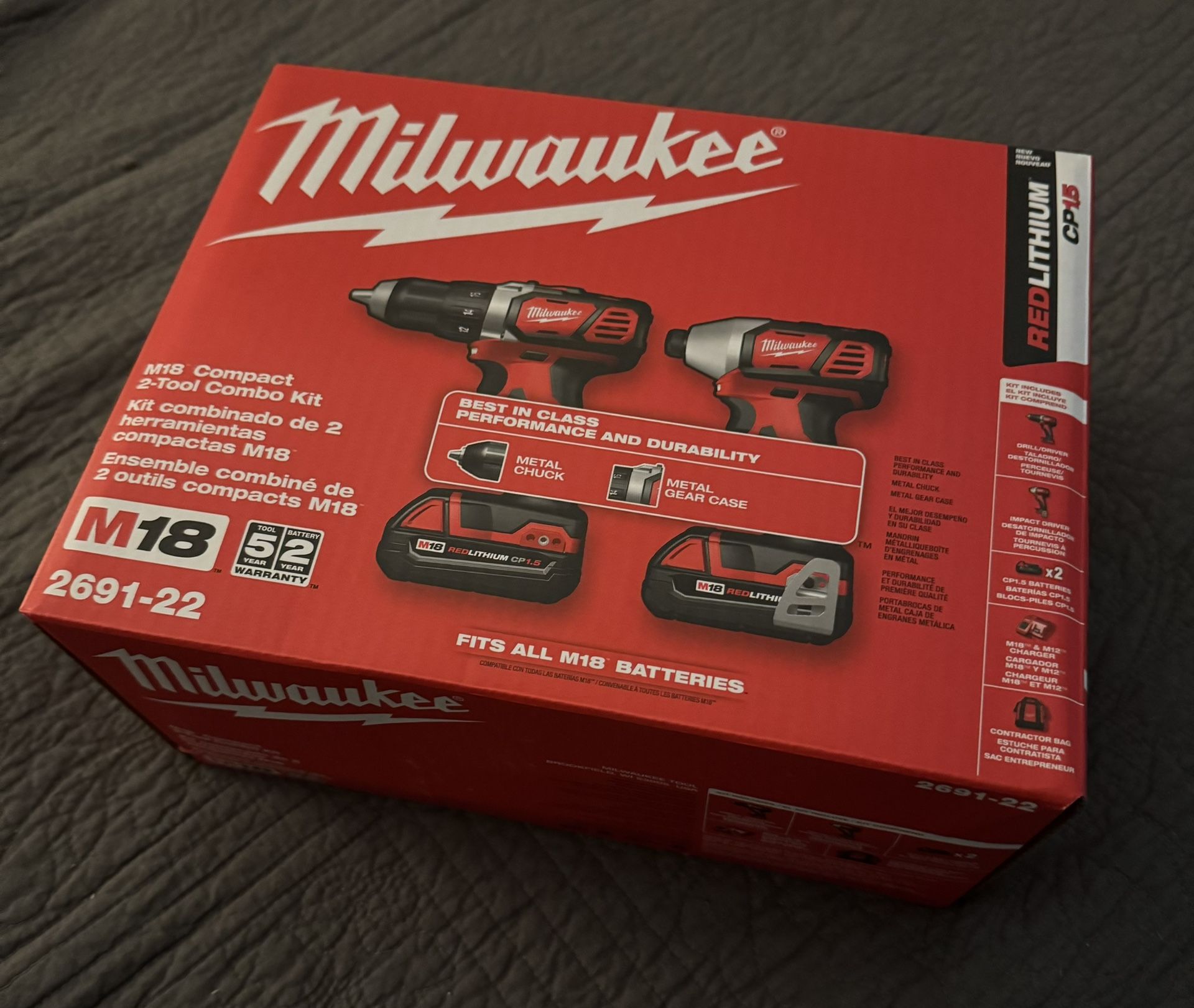 Milwaukee 3691-22CT M18 Compact Brushless 2-Tool Combo Kit