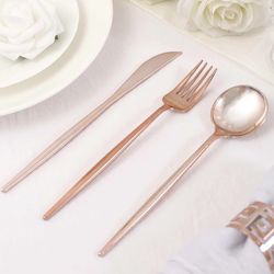 Rose Gold disposable Silverware/Flatware 240 pcs