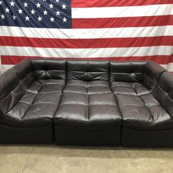 Free Delivery  -  Z Gallery Leather 6 Piece Sectional Couch
