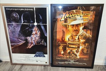 Movie Poster Framed 24x36 Star Wars Indiana Jones