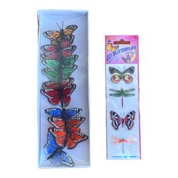 Feather Monarch Butterflies Assorted 3" Artificial Butterfly and 3D Butterflies
