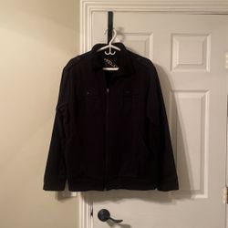 Mens Helix Black Fleece Lined Jacket Large