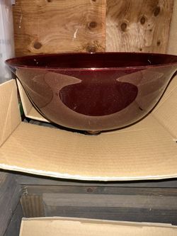 Glass Red Bowl