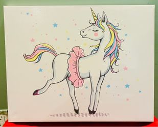 Unicorn Ballerina Canvas Wall Art