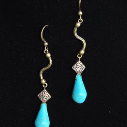 Vintage Handmade Earrings with Turquoise 