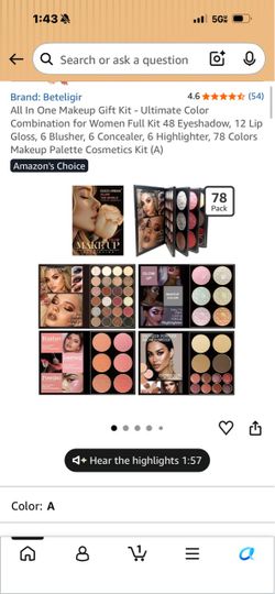 Beteligir 78-Color Makeup Palette Kit