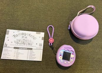 Tamagotchi Pix Purple with Case and Manual