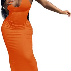 Orange Maxi Dress (Size 1X)