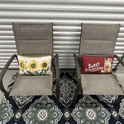 Outdoor Patio Chairs (2) with Lumbar Pillows