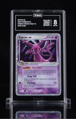 Espeon EX Pokémon Card TAG Graded 8 NM-MT