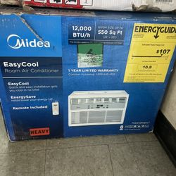 AC - Midea 12,000 BTU EasyCool Window Air Conditioner, Dehumidifier & Fan, Cools Rooms up to 550 Sq. Ft.,