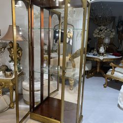 Vintage Antique Mirror Dresser With Lights Cabinet