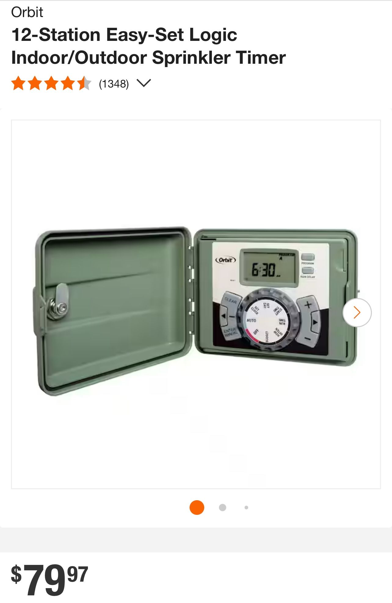 Orbit sprinkler Timer 8 Station