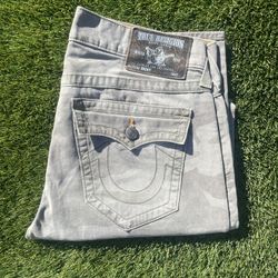 Vintage True Religion Camo Grey Pattern Size 34 