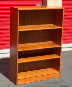 Wood Bookcase with 4 Shelves - mid century