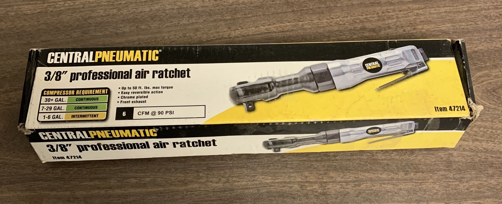 NIB- Central Pneumatic 3/8” Professional Air Ratchet
