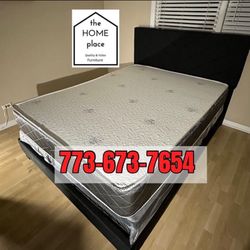 Brand New Queen Bed Frame With Mattress & Boxspring All Included For $349 🚨 Ready For Delivery 🚚