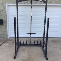 Squat Station With Cable Pull Down And Accessories 