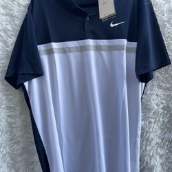 Nike Dri-Fit Men's Polo Shirt in Navy and White