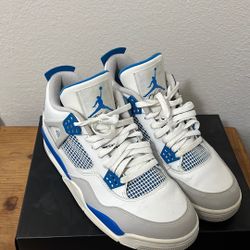 Air Jordan 4 Retro White/Military Blue 