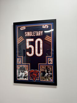 Framed Mike Singletary Autographed Jersey With COA