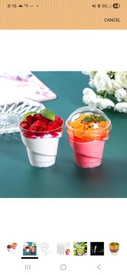 50pack Round Hard Plastic Disposable Dessert Cups 5 Ozs (FIRM PRICE)