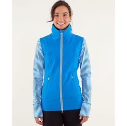 LULULEMON Daily Yoga Jacket *Beaming Blue/Classic Stripe Polar Cream 6
