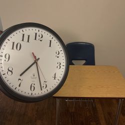 Wall Clock with Desk