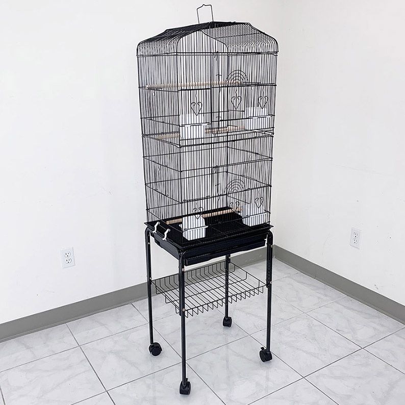$60 (New in box) Small to medium bird cage 60” tall parrot parakeet cockatiel bird cage 18x14x60” rolling stand