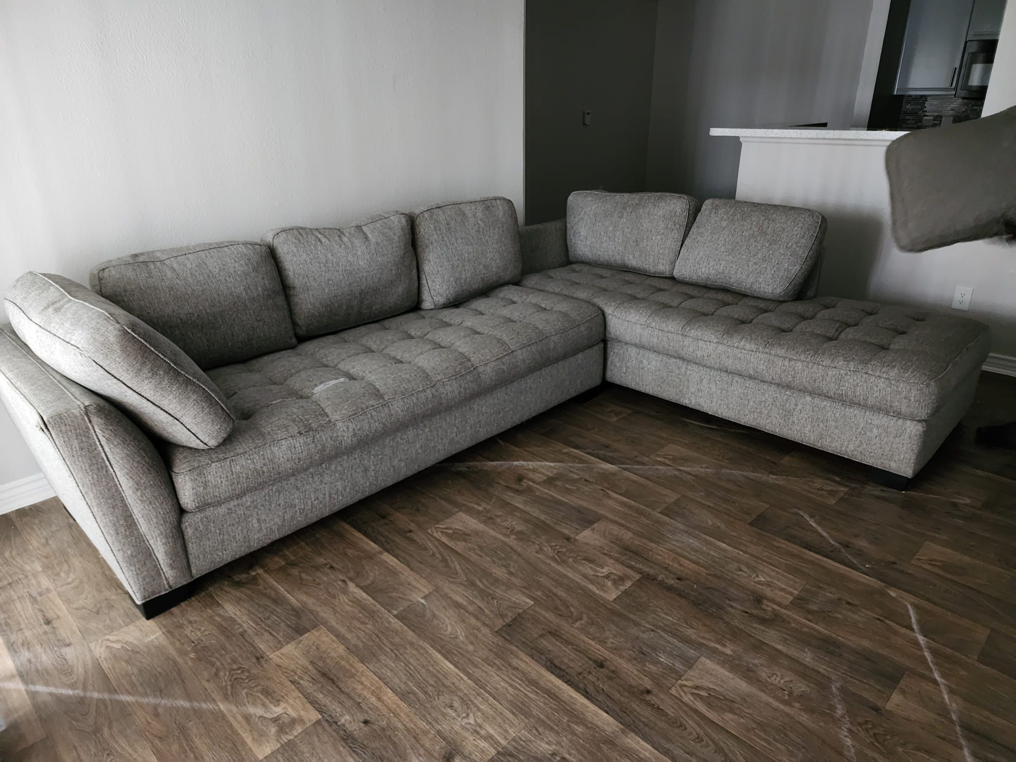 Grey Comfortable Sectional L Shape 