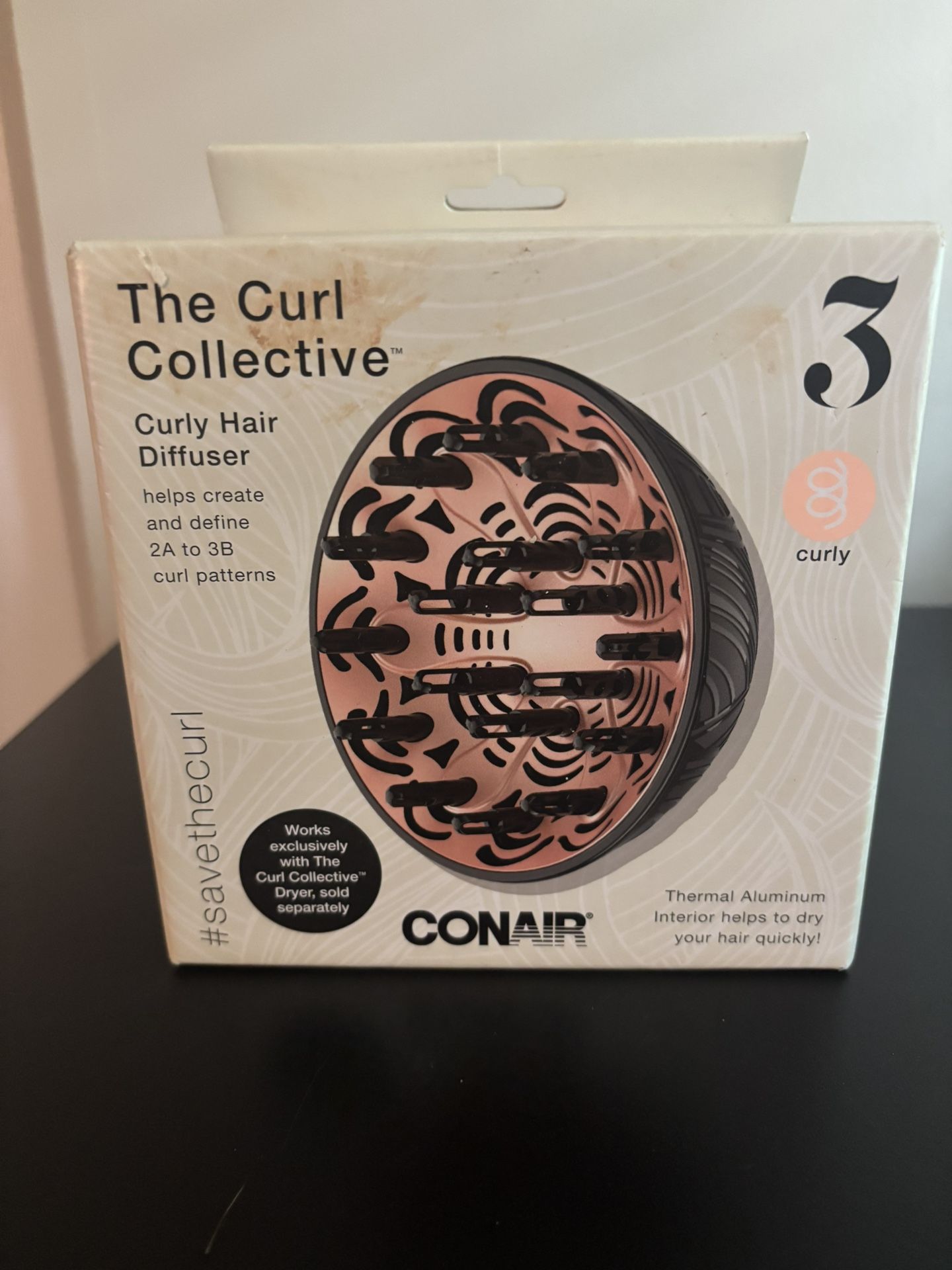 Conair The Curl Collective 3 Curly Hair Diffuser for 2A to 3B Curl Patterns