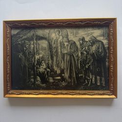 Framed Religious Art Print - Adoration of the Magi - Custom Framed - Vintage Style
