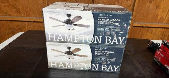 Hampton Bay Wellston II 44-In LED Ceiling Fan (x2)