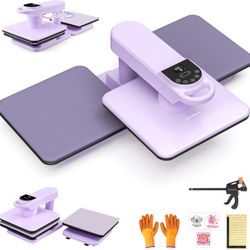 Whubefy Dual Auto Heat Press Machine 15x15, 360° Swing Away Smart T-Shirt Printing W/Auto Release & Auto-Off, Adjustable Pressure & Higher Heating Hei