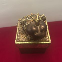 Christmas Ornament Frog With Matching Box 