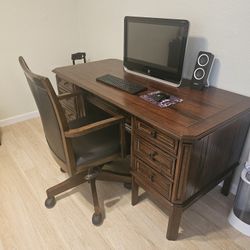 Desk With Matching Chair and File Cabinet