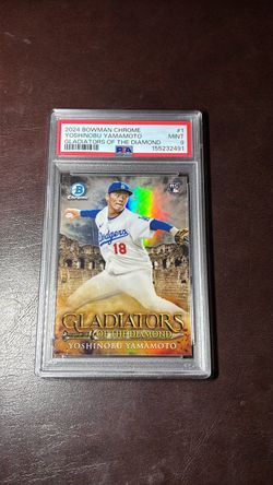 2024 Bowman Chrome Yoshinobu Yamamoto Silver Gladiators of the Diamond  RC PSA 9