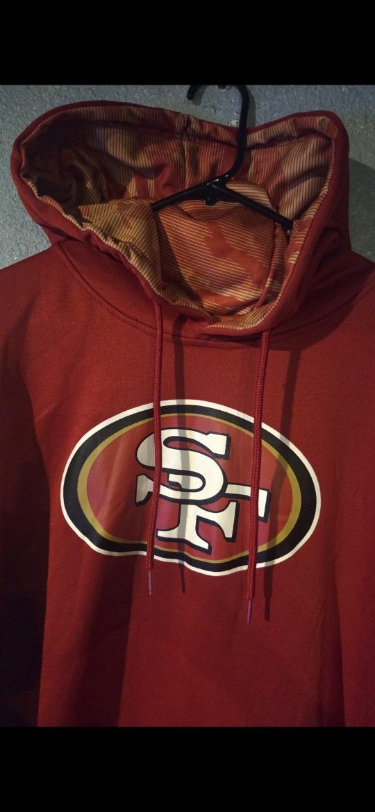 Officially Licensed Zubaz Men's NFL Team Color Hoodie With Team Camo Liner, San Francisco 49ers, Size XXLarge