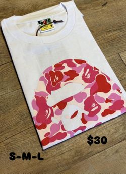 white&pink bape tee