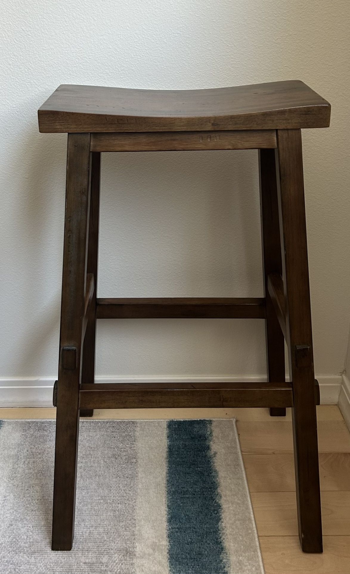 Two halifax farmhouse wood counter height barstool